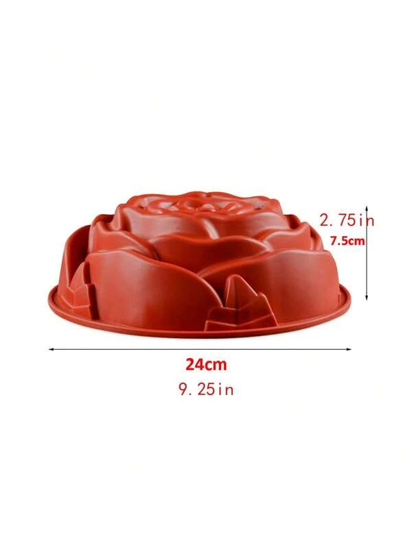 Large rose silicone cake mold