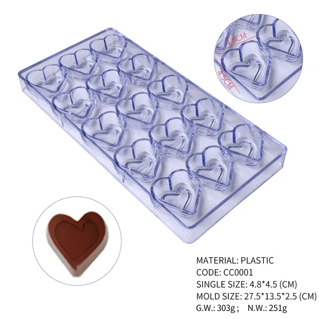 Heart acrylic chocolate mold