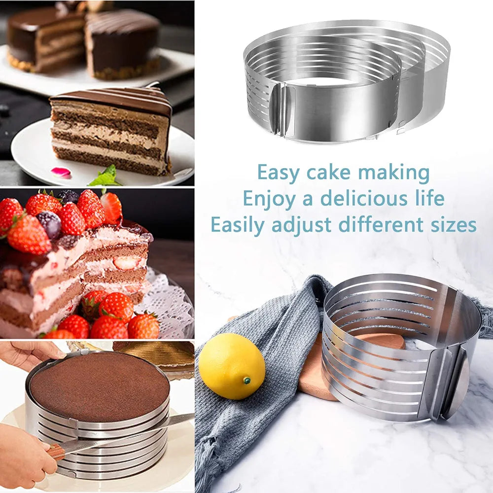 Cake cutting mold, adjustable from 24cm to 30cm