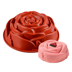 Large rose silicone cake mold