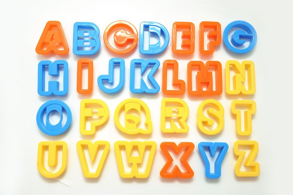 Plastic English letters for cake decoration