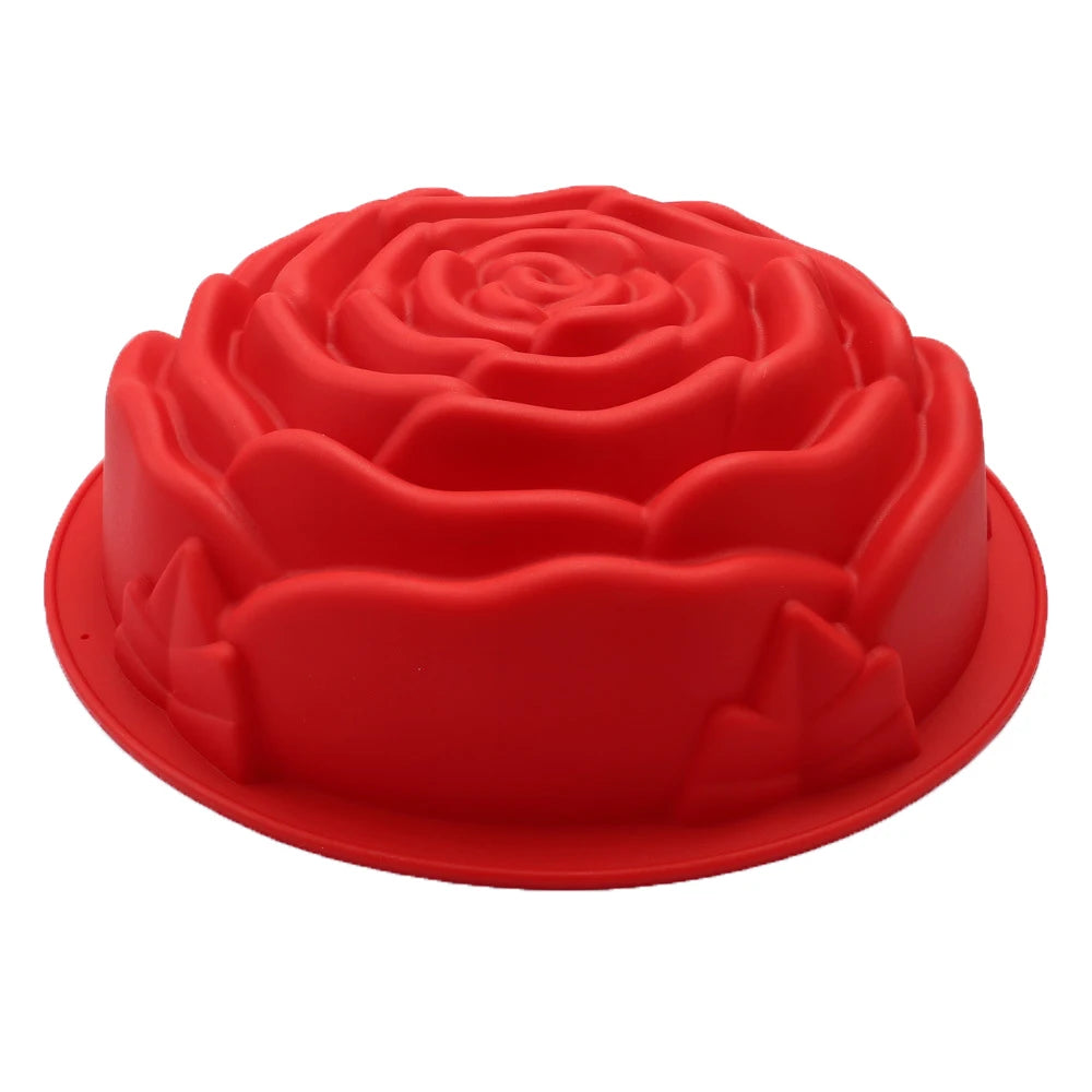 Large rose silicone cake mold