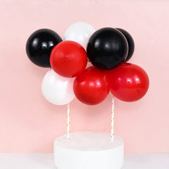 Black, white and red balloons, 10 balloons 