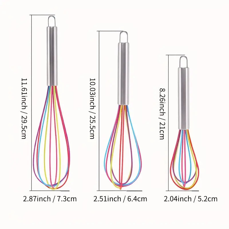 Stainless steel egg whisks 3pcs 